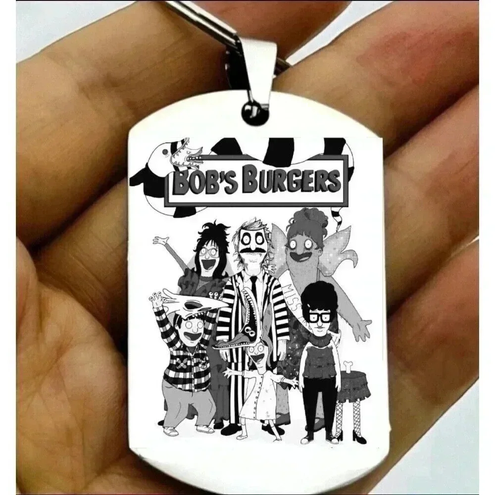 Bob's Burger Halloween Beetlejuice Custom Funny Cute Family Keychain